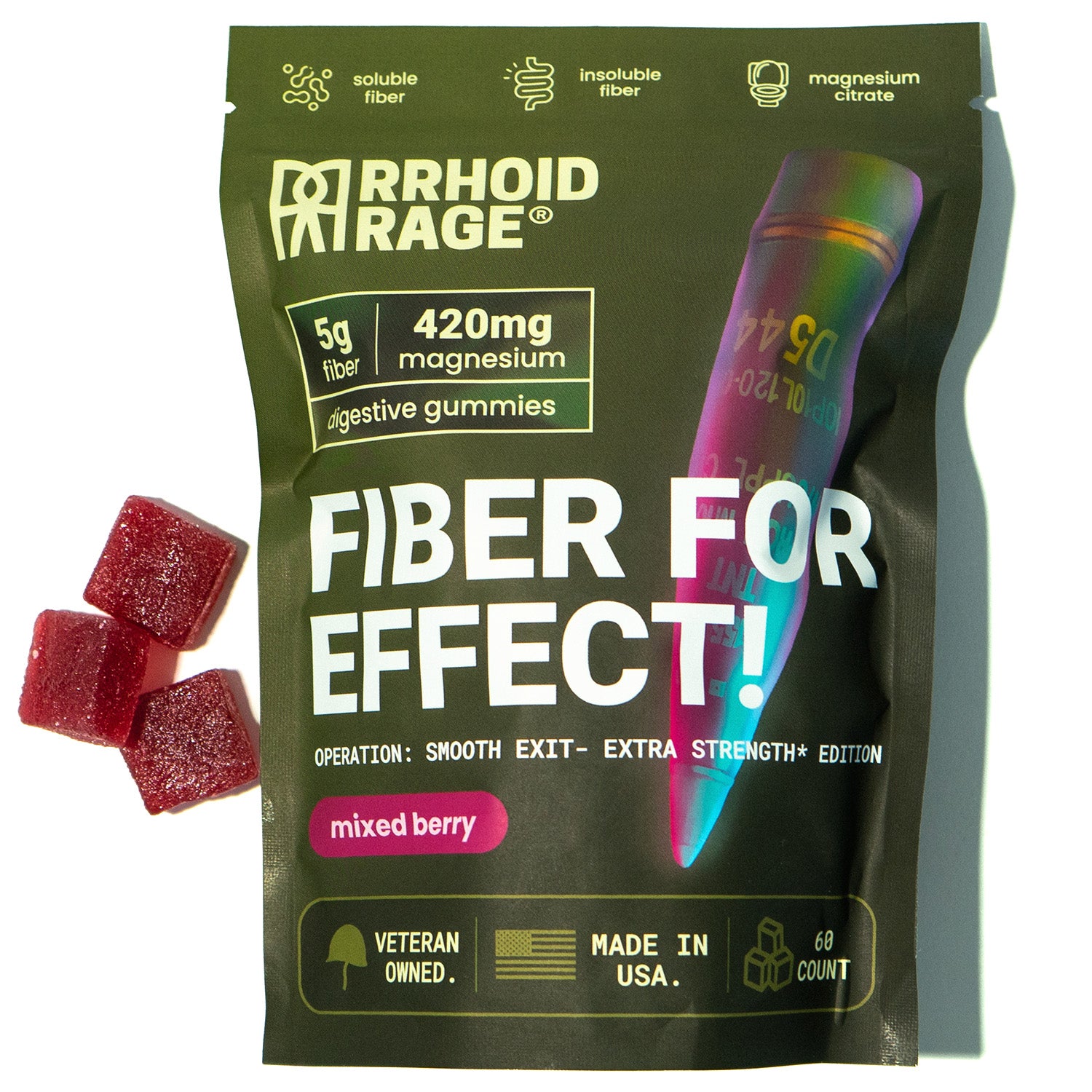 Extra Strength - Fiber and Magnesium Gummies